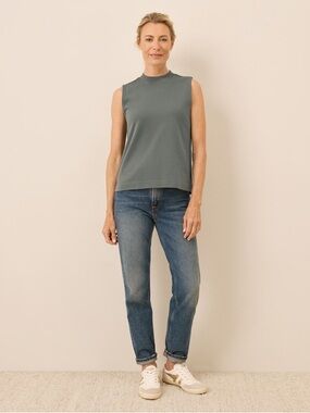 PACT Organic Cotton Muscle Tank | Size L | Sage Green Minimalist